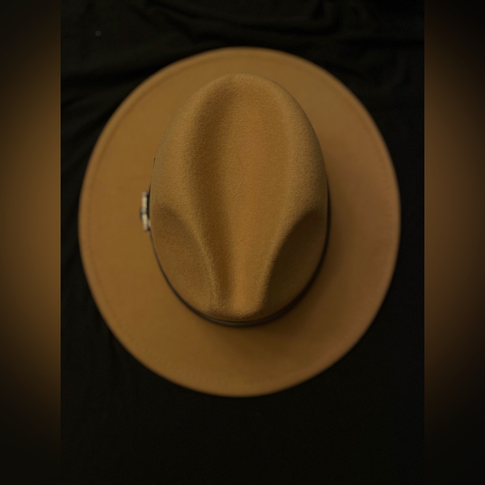 Women’s Wide Brim Felt Fedora Panama Hat with Leopard Belt